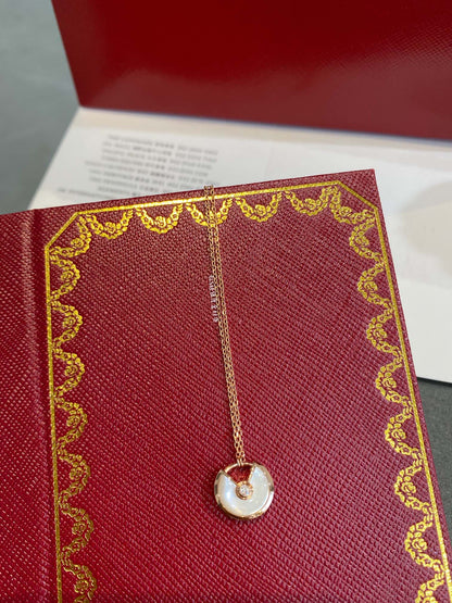 Cartier Necklace Amulette White Pink Gold
