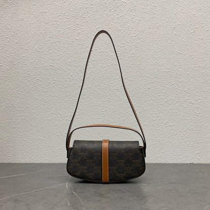 Celine 2026 Tabou Clutch on Strap Triomphe Canvas Calfskin 281765