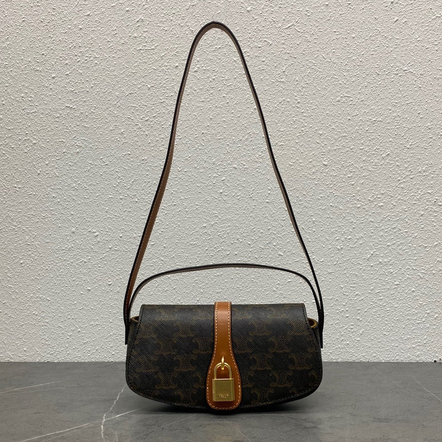 Celine 2026 Tabou Clutch on Strap Triomphe Canvas Calfskin 281765