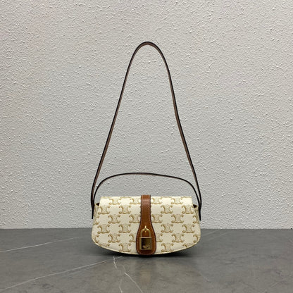 Celine 2026 Tabou Clutch on Strap Triomphe Canvas Calfskin 281765