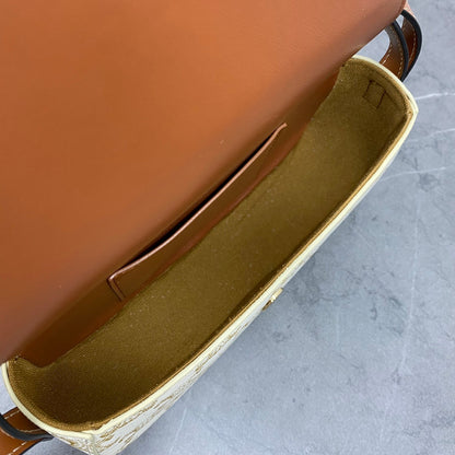 Celine 2026 Tabou Clutch on Strap Triomphe Canvas Calfskin 281765