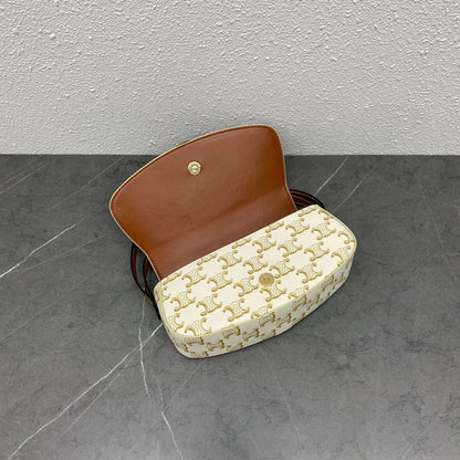 Celine 2026 Tabou Clutch on Strap Triomphe Canvas Calfskin 281765