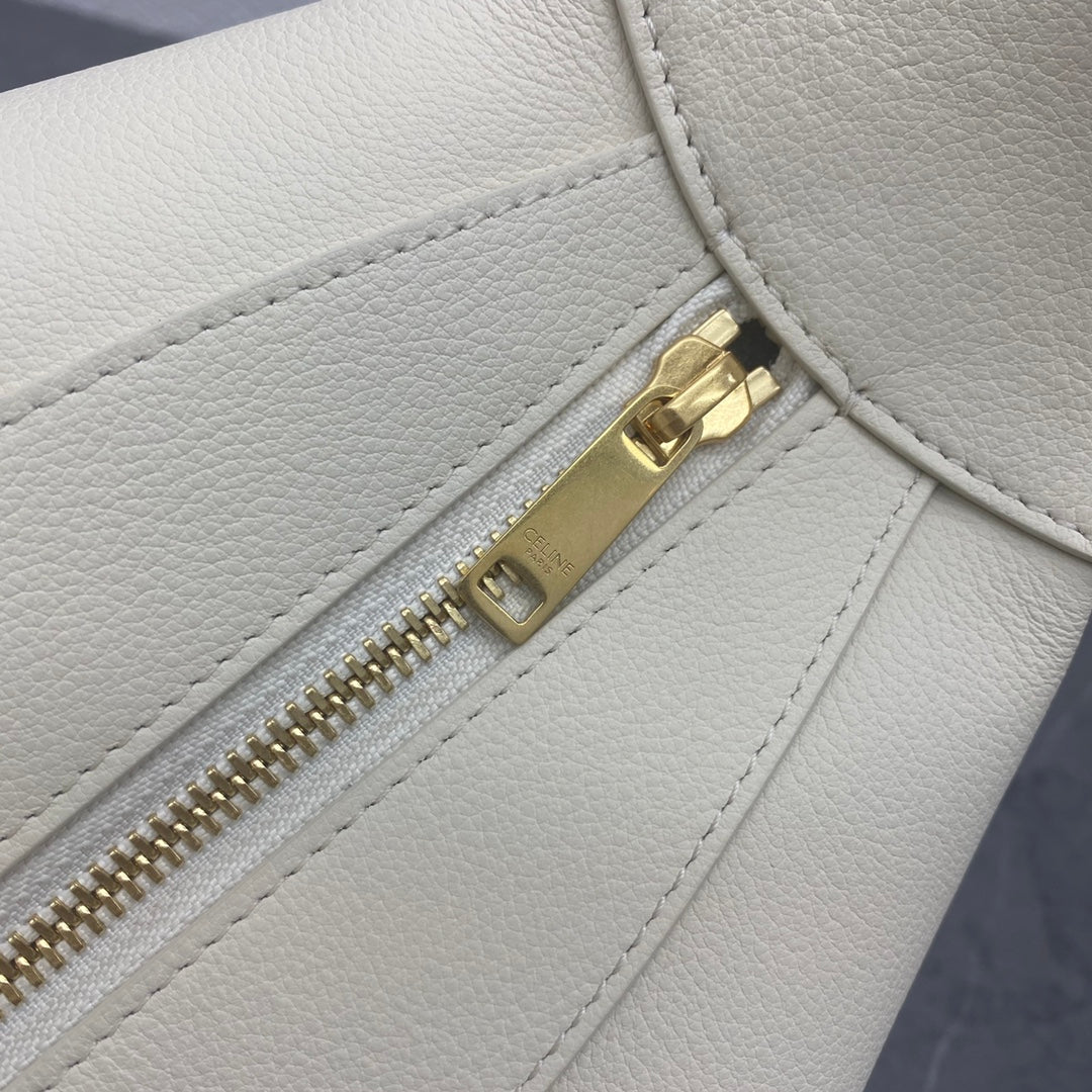 Celine 2026 Romy Bag 34cm White Smooth Calfskin 281926