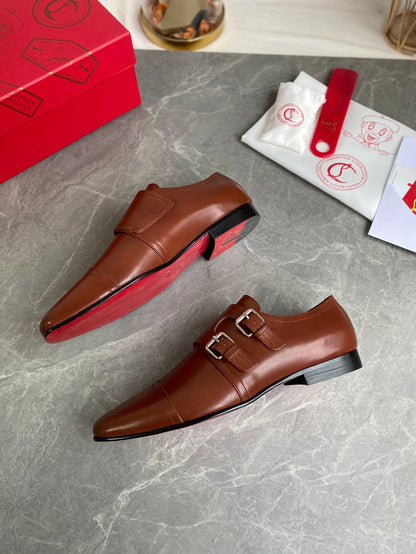 Christian Louboutin Mortimer Double Monk Strap Loafer Leather 863804