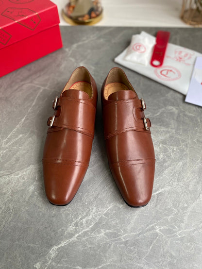 Christian Louboutin Mortimer Double Monk Strap Loafer Leather 863804