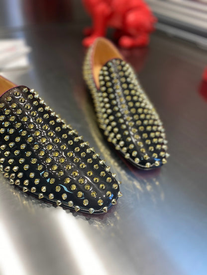 Christian Louboutin Dandelion Spike Loafer Suede Leather 863793
