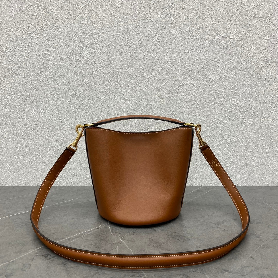 Celine 2026 Teen Bucket Bag 18cm Tan Smooth Calfskin