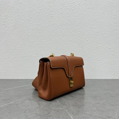 Celine 2026 Teen Soft 16 Bag 23cm Brown Smooth Calfskin