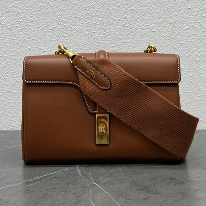 Celine 2026 Teen Soft 16 Bag 23cm Brown Smooth Calfskin