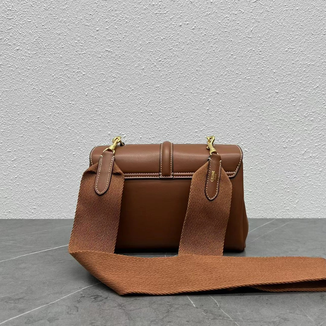 Celine 2026 Teen Soft 16 Bag 23cm Brown Smooth Calfskin