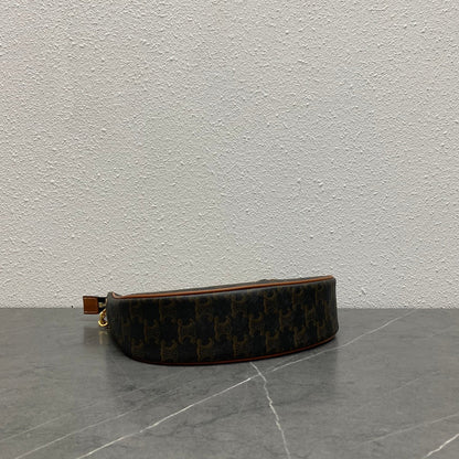 Celine 2026 Ava Bag 25cm Black Brown Triomphe Canvas Calfskin