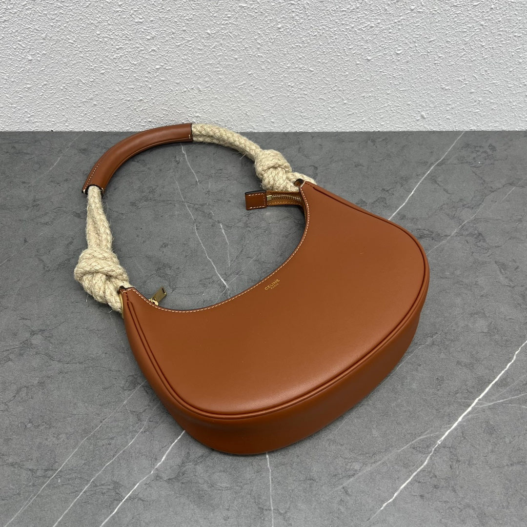 Celine 2026 Ava Strap Bag 24.5cm Tan Smooth Calfskin 281919