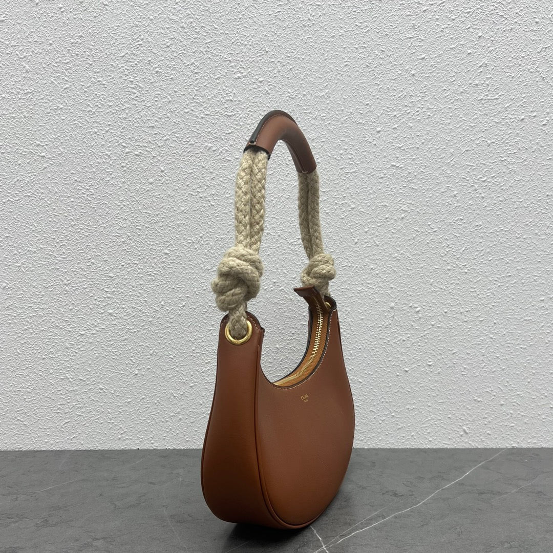Celine 2026 Ava Strap Bag 24.5cm Tan Smooth Calfskin 281919