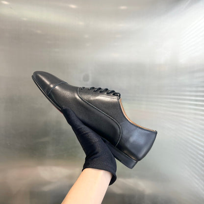 Christian Louboutin 2026 Greggo Oxford Shoe Black Red Calfskin 384247