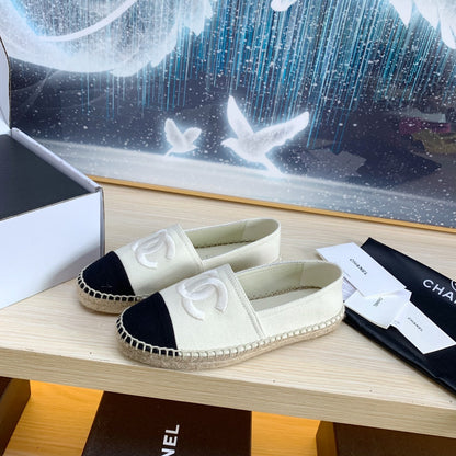 Chanel 2026 Espadrilles Cream mix Black Canvas 824941