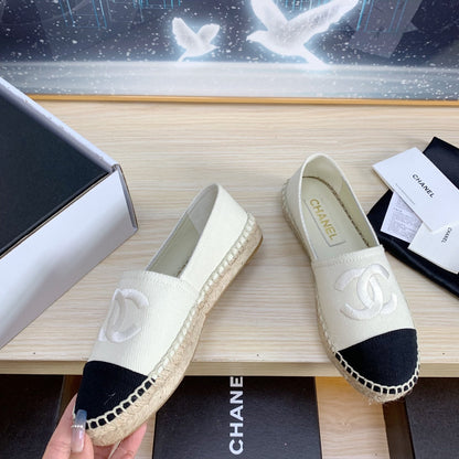 Chanel 2026 Espadrilles Cream mix Black Canvas 824941