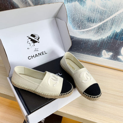 Chanel 2026 Espadrilles Cream mix Black Canvas 824941