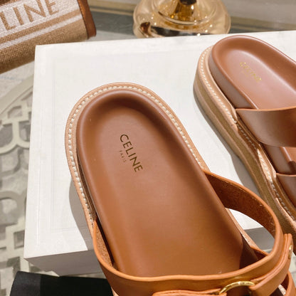 Celine 26 Tippi Slide Sandals Calfskin Leather 736590