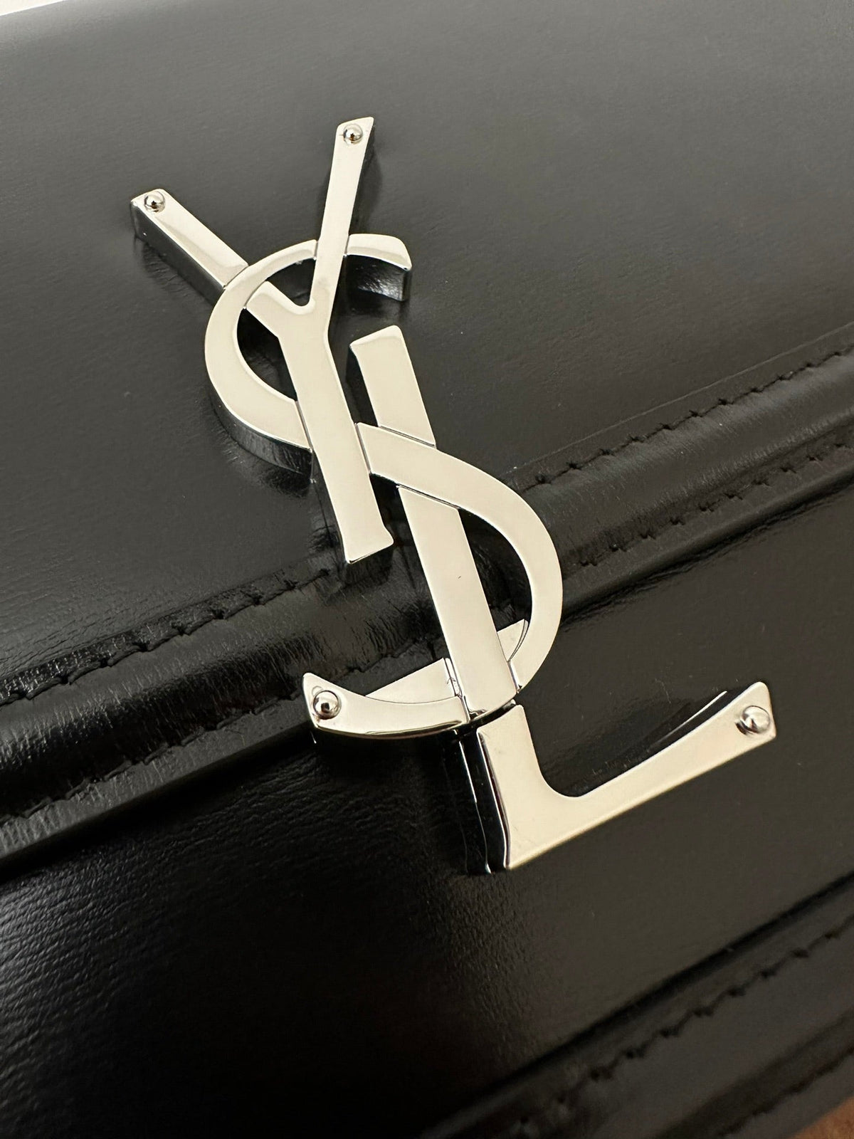 YSL Solferino Small Satchel Bag Black Gold Calfskin 339504
