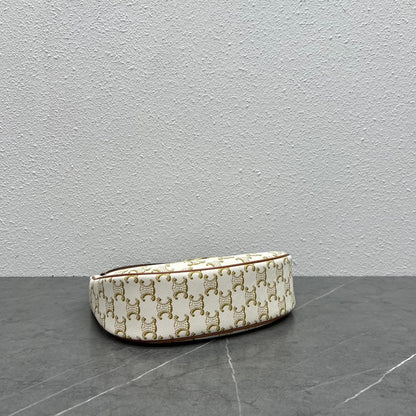Celine 2026 Ava Bag 23cm Triomphe Canvas White Calfskin