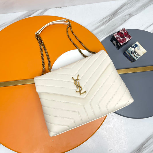 YSL Large Loulou Bag 33cm White Lambskin