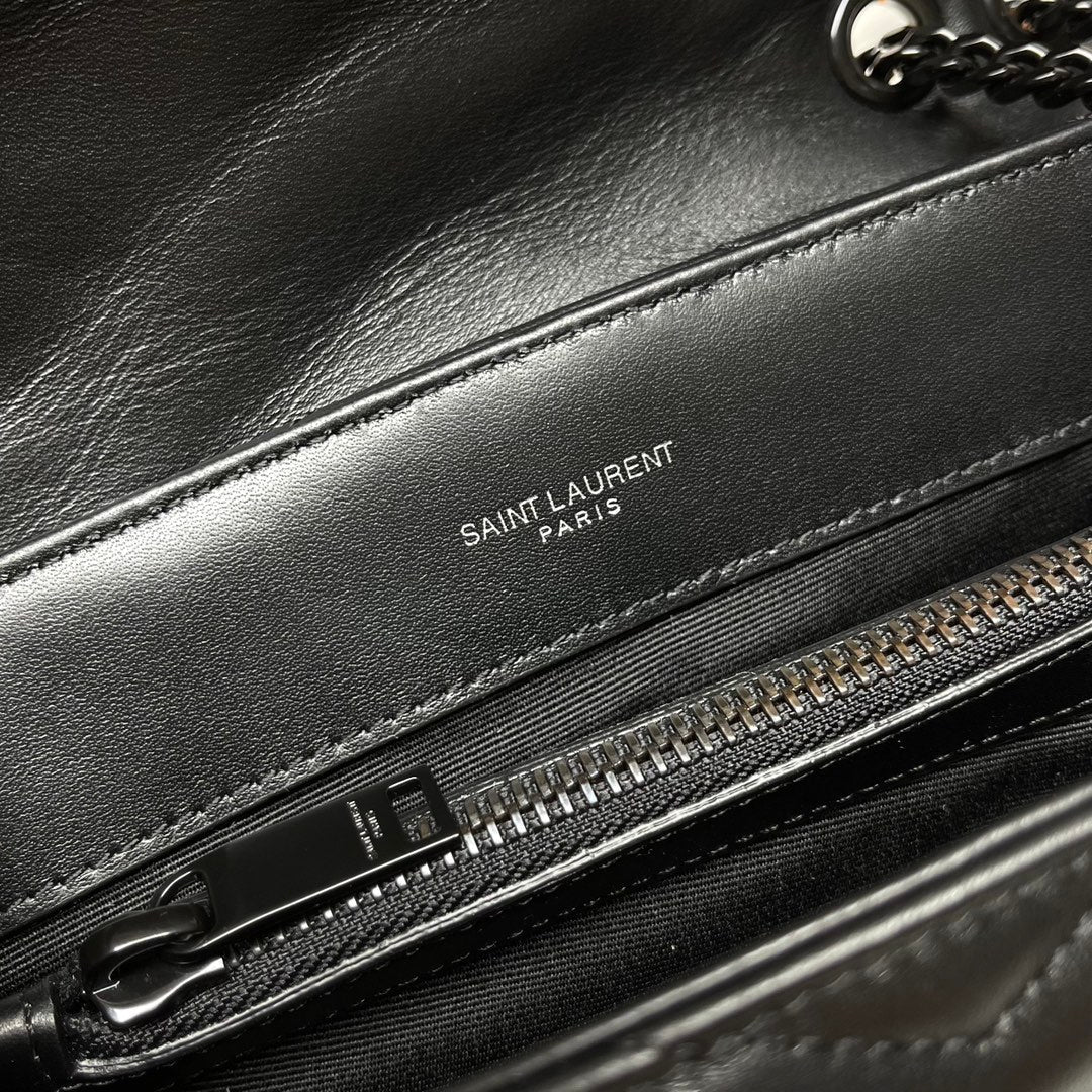 YSL Small Loulou Bag 23cm Full Black Lambskin