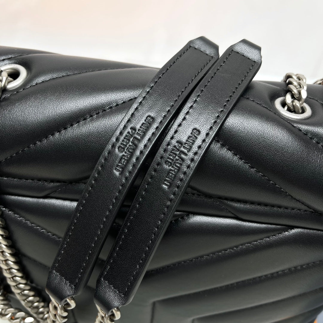YSL Small Loulou Bag 23cm Black Lambskin SHW