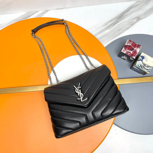 YSL Small Loulou Bag 23cm Black Lambskin SHW