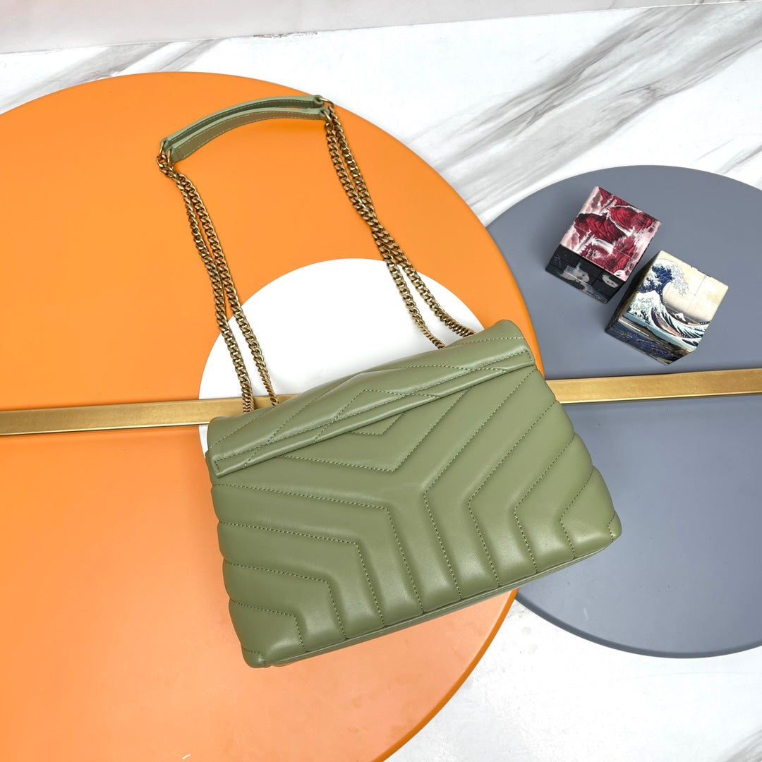 YSL Small Loulou Bag 23cm Olive Lambskin