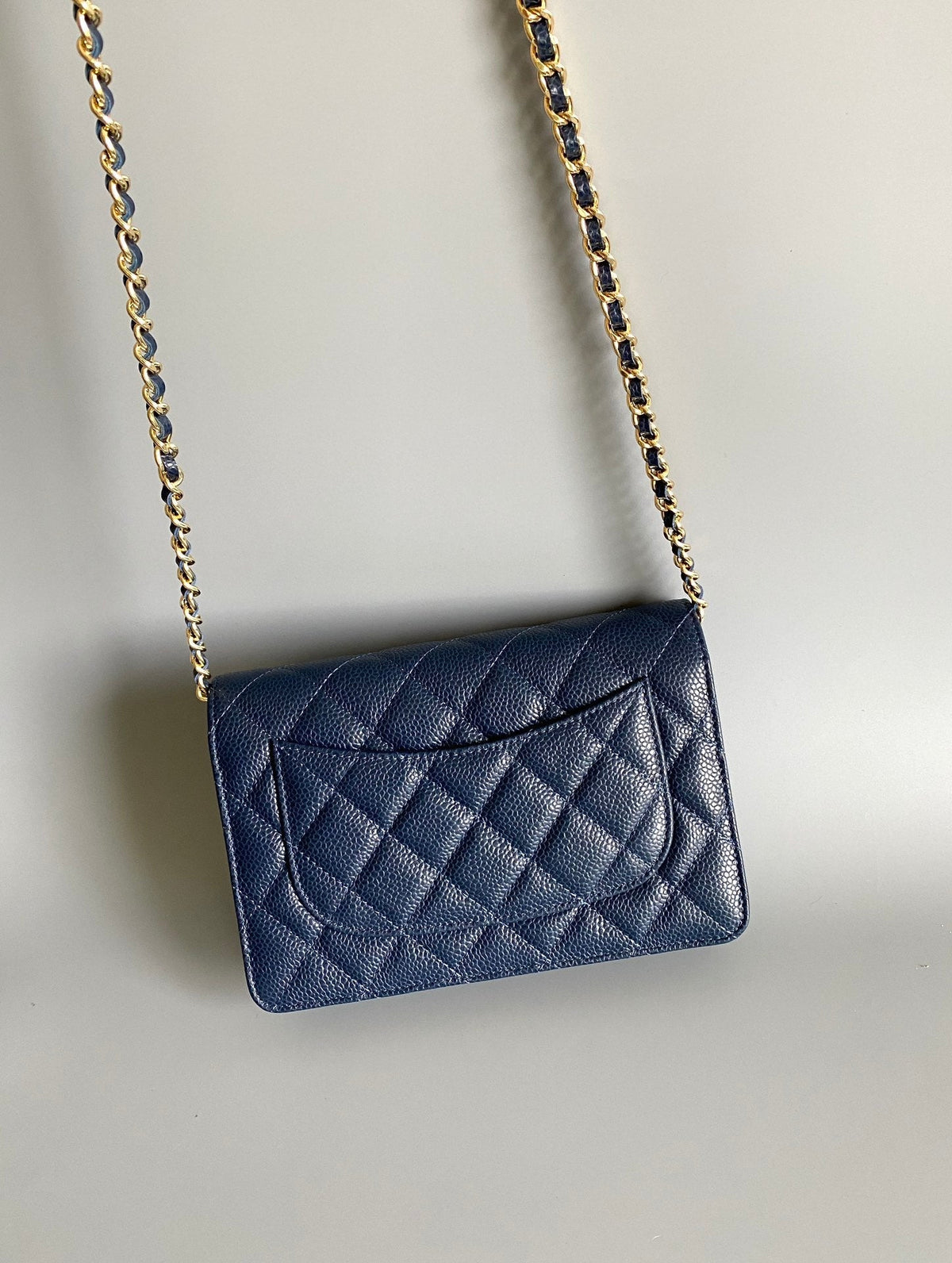 CC WOC Fortune Bag Navy Blue Quilted Caviar Leather 223295