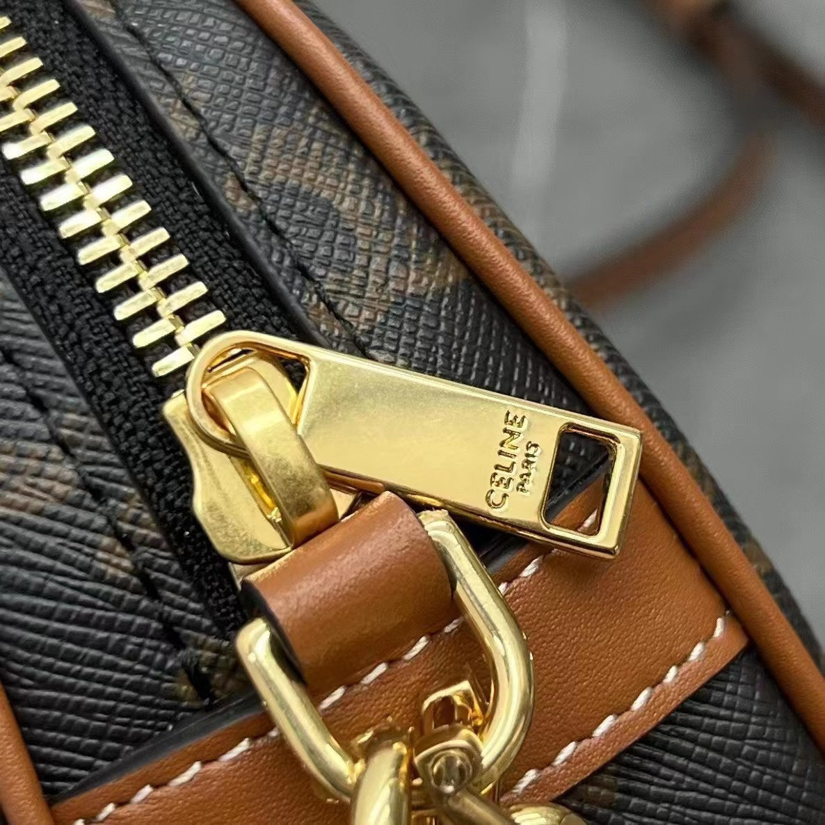 Celine 2026 Multi Bag 26cm Black Brown Canvas Leather
