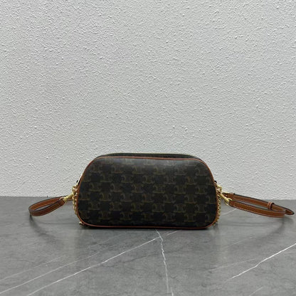 Celine 2026 Multi Bag 26cm Black Brown Canvas Leather