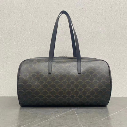 Celine 2026 Voyage Bag 45cm Black White Canvas Leather