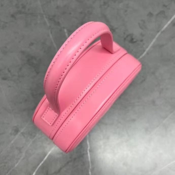 Celine 2026 Oval Minaudiere Cuir Triomphe Bag 14.5 Pink Leather