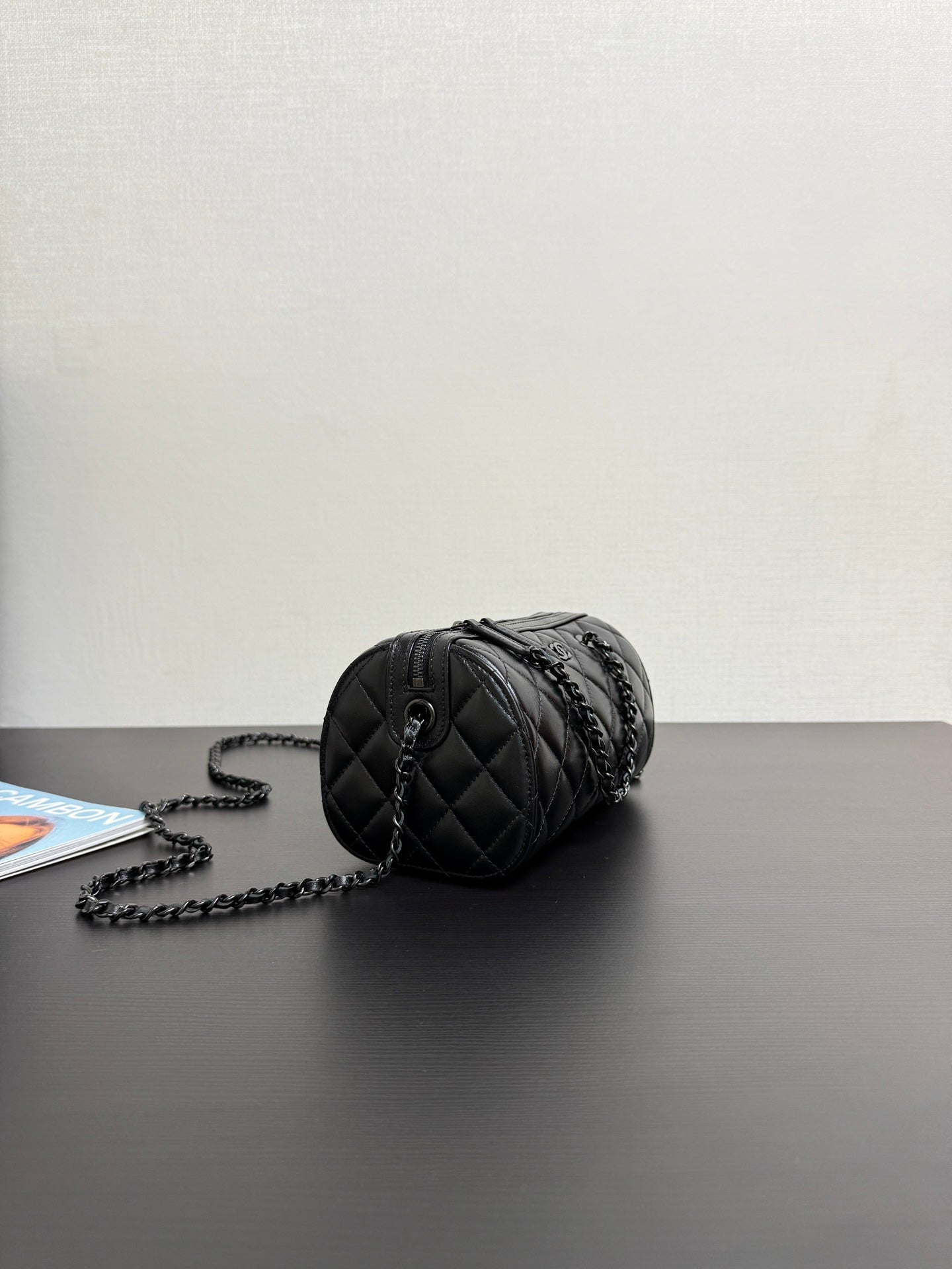 Chanel 2026 Bowling Bag 18.5cm Full Black Lambskin