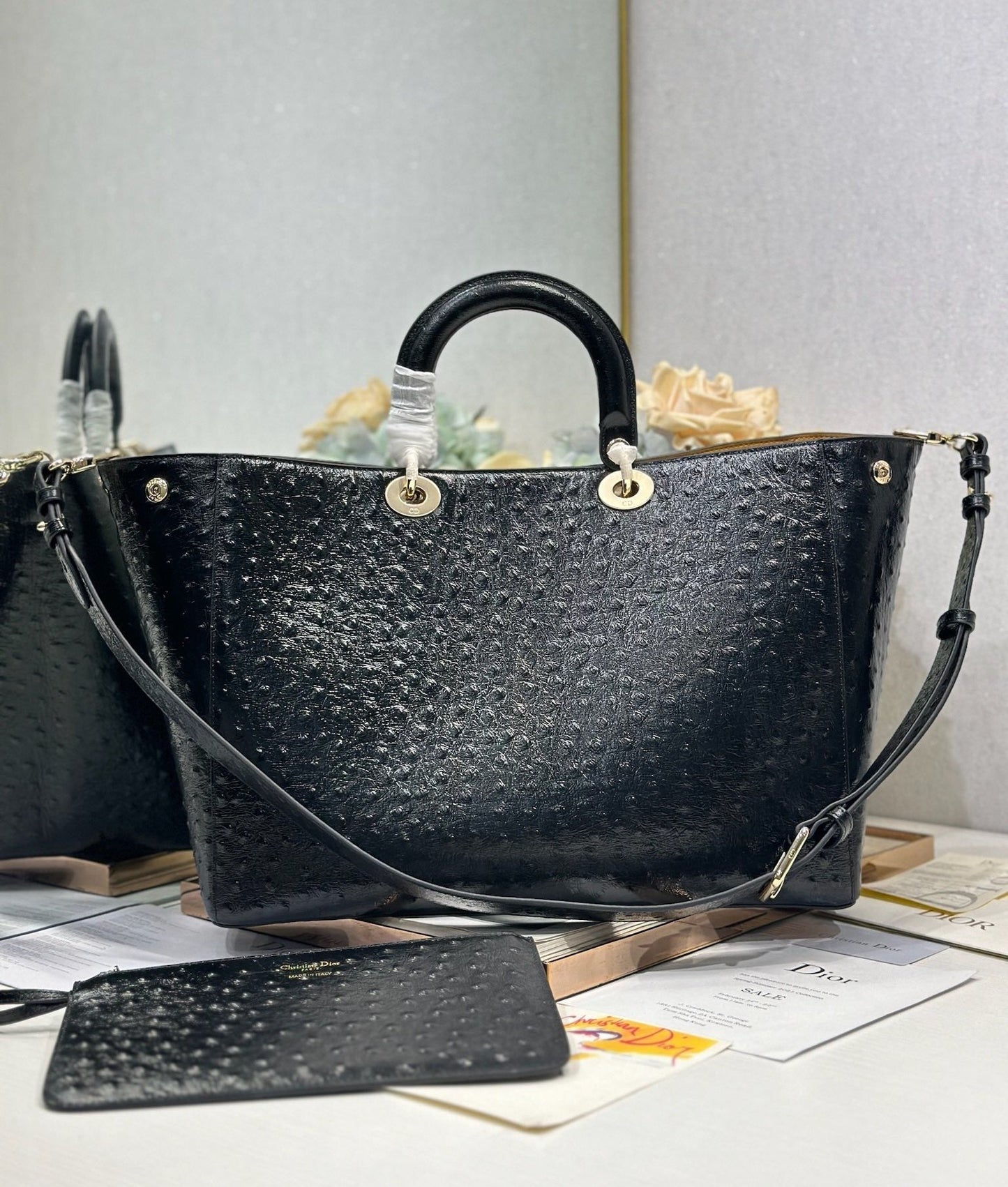 Dior 2026 Toujours Bag Black Embossed Calfskin 288195