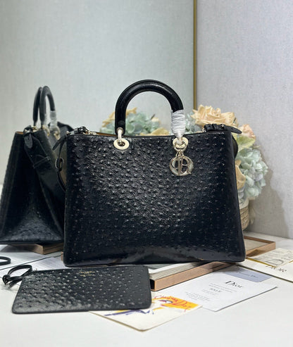 Dior 2026 Toujours Bag Black Embossed Calfskin 288195