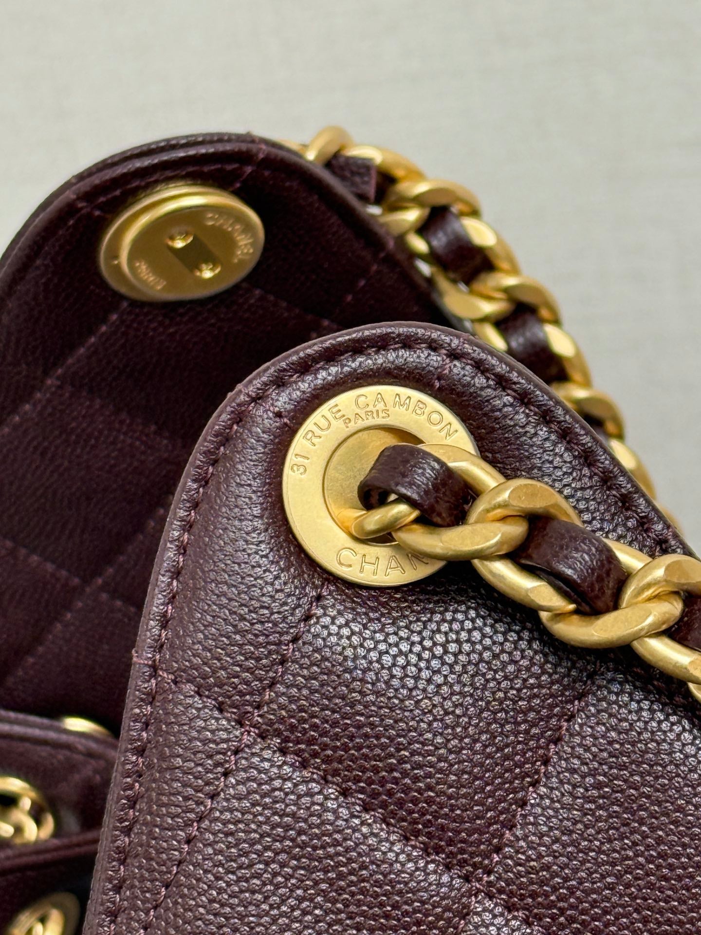 Chanel 2026 Hobo Bag Burgundy Gold Caviar Calfskin