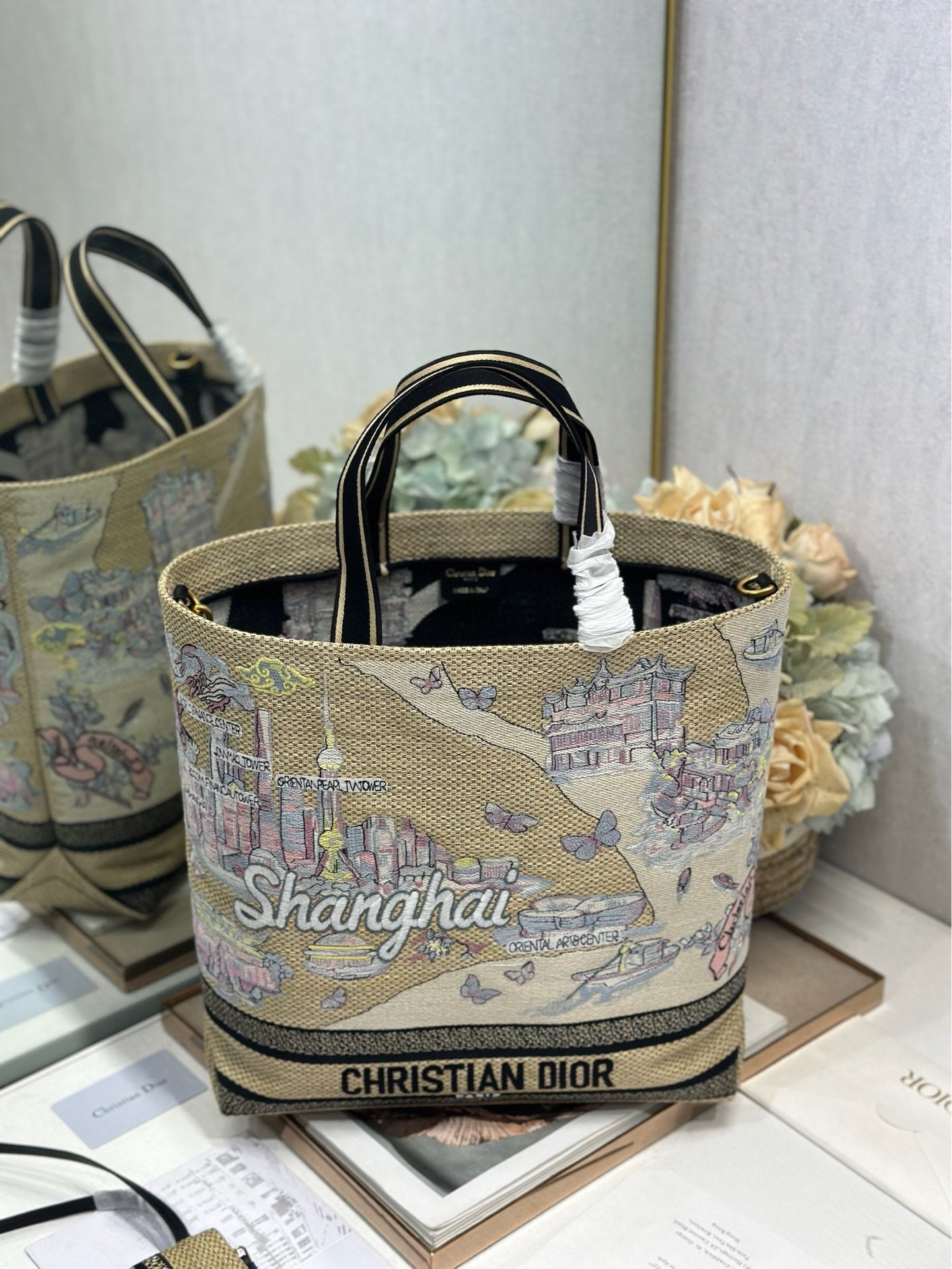 Dior 2026 City Postcard Resort Style Handbag "Shanghai Exclusive" Canvas 288600