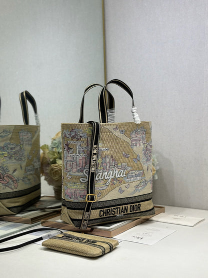 Dior 2026 City Postcard Resort Style Handbag "Shanghai Exclusive" Canvas 288600