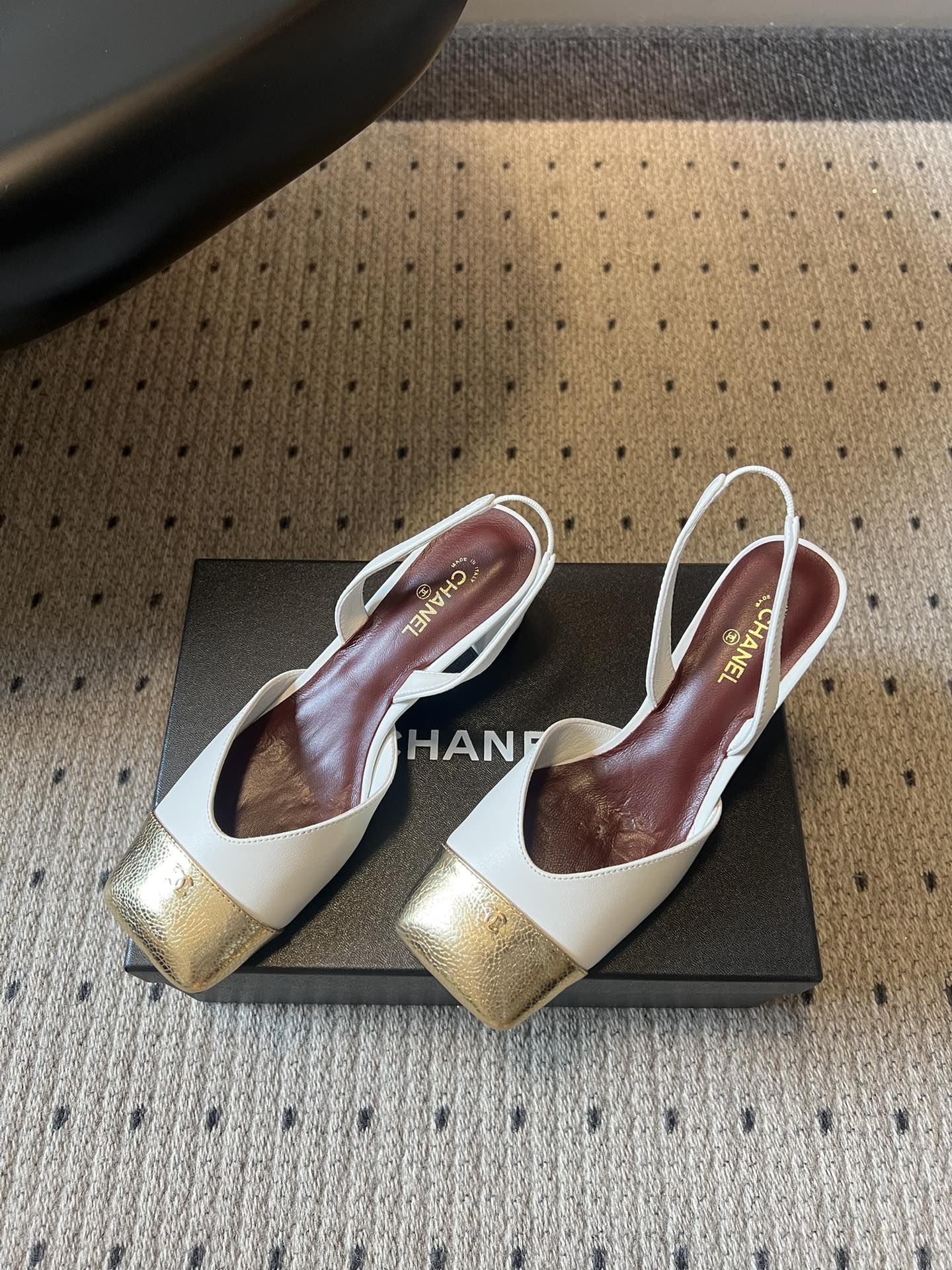 Chanel 2026 Square Toe Slingback Leather