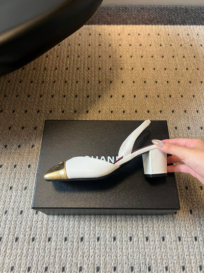 Chanel 2026 Square Toe Slingback Leather