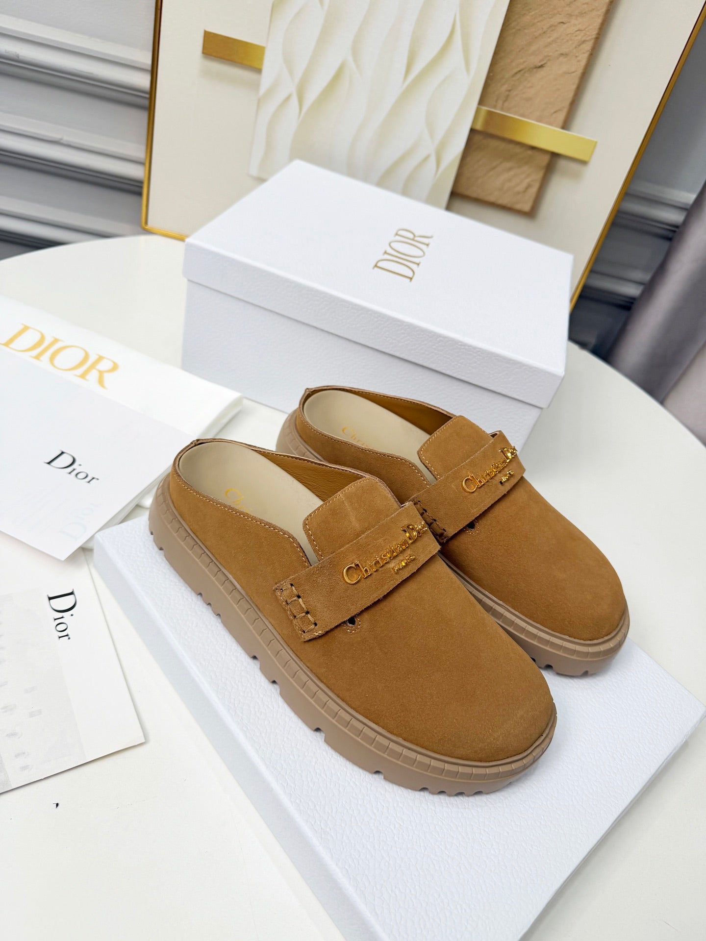 Dior 2026 Mule Camel Suede Cowhide 717872