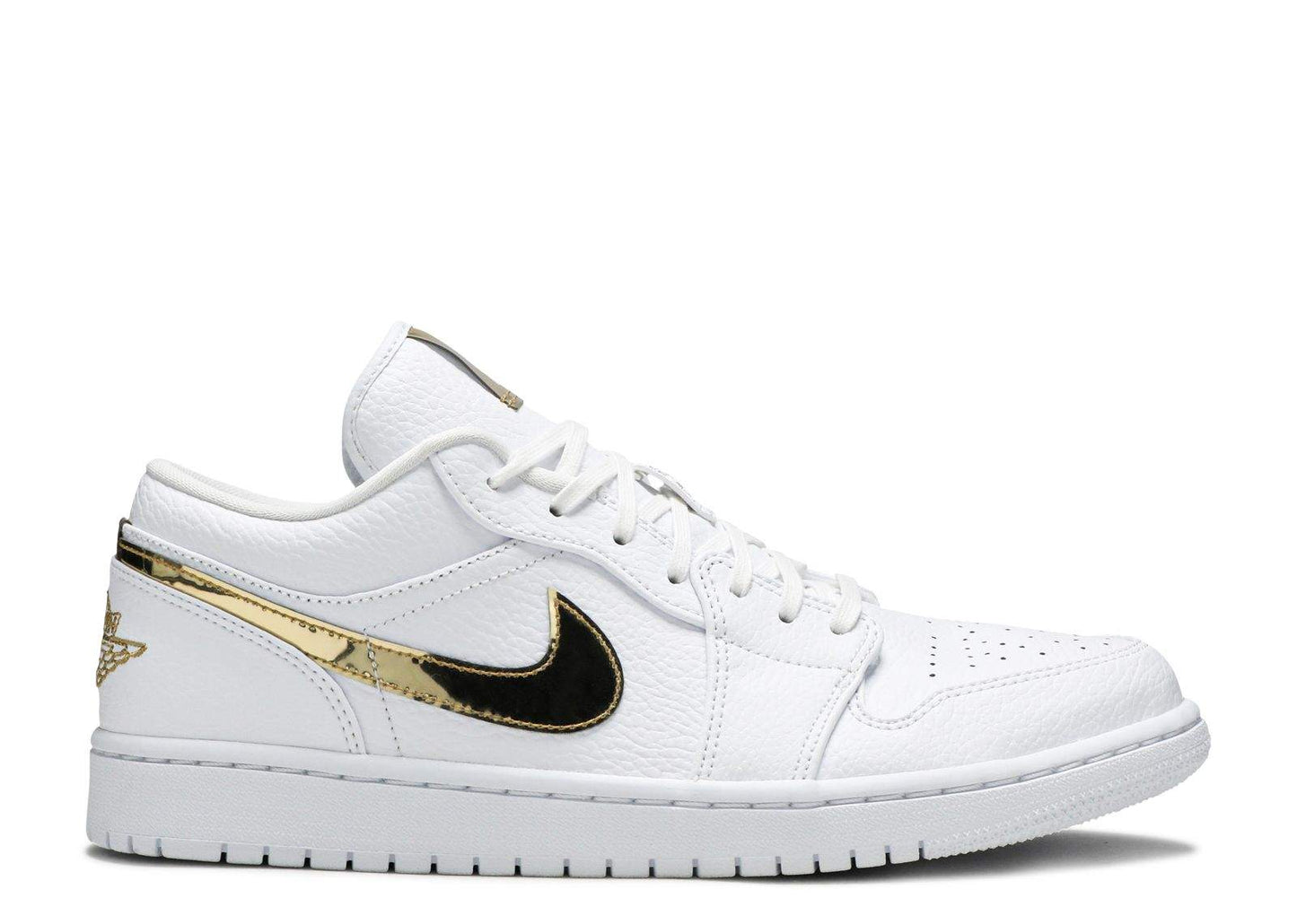 Air Jordan 1 Retro Low ‘White Metallic Gold’ Revered Footwear Sneakers - Prem...