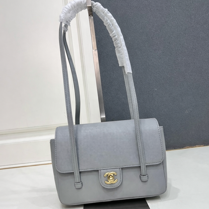Chanel 26 Shoulder Bag 22cm Grey Caviar Leather
