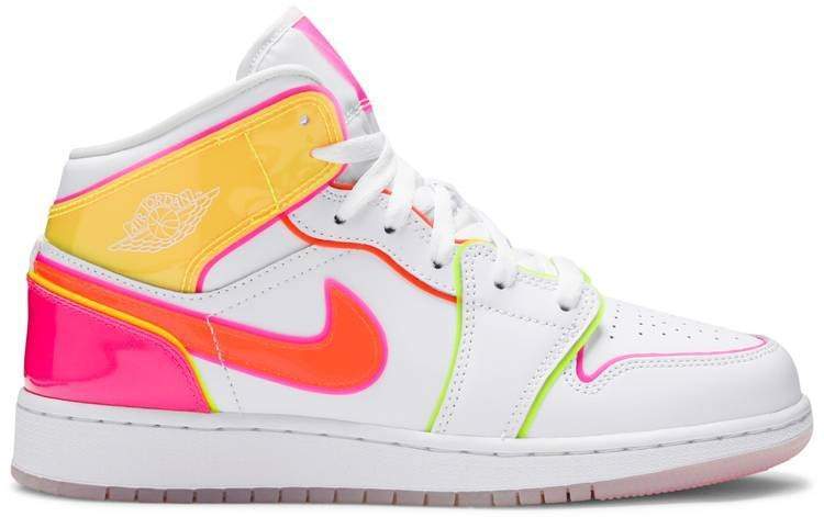Wmns Air Jordan 1 Mid SE ‘Edge Glow’ Revered Footwear Sneakers - Limited Edition