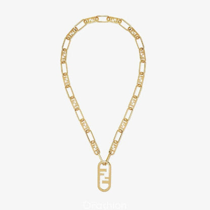FF LOGO MOTIF GOLD NECKLACE