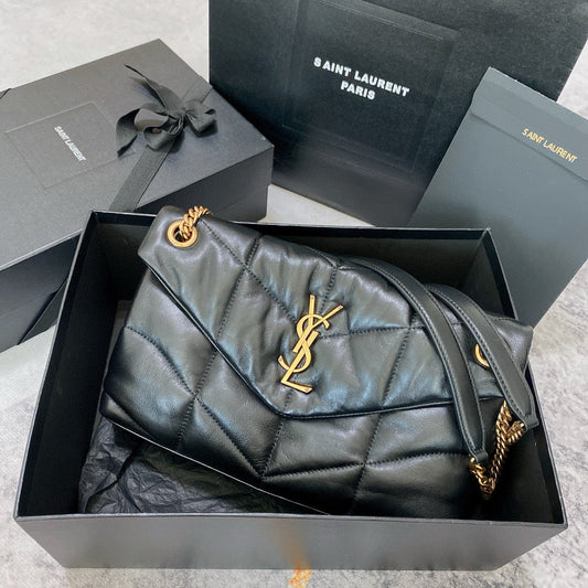 Saint Laurent Small Loulou 29 Shoulder Bag Black Lambskin Ghw