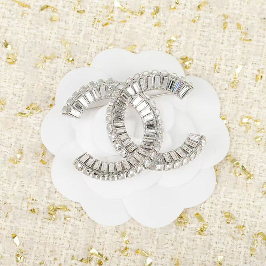 Chane Baguette Crystals CC Brooch