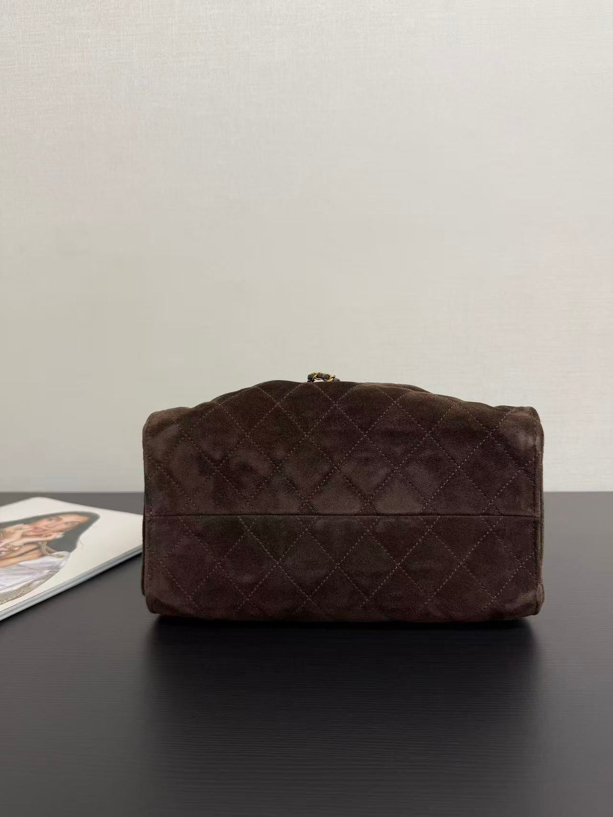 CC 25FW Hobo Bag 26cm Dark Brown Suede